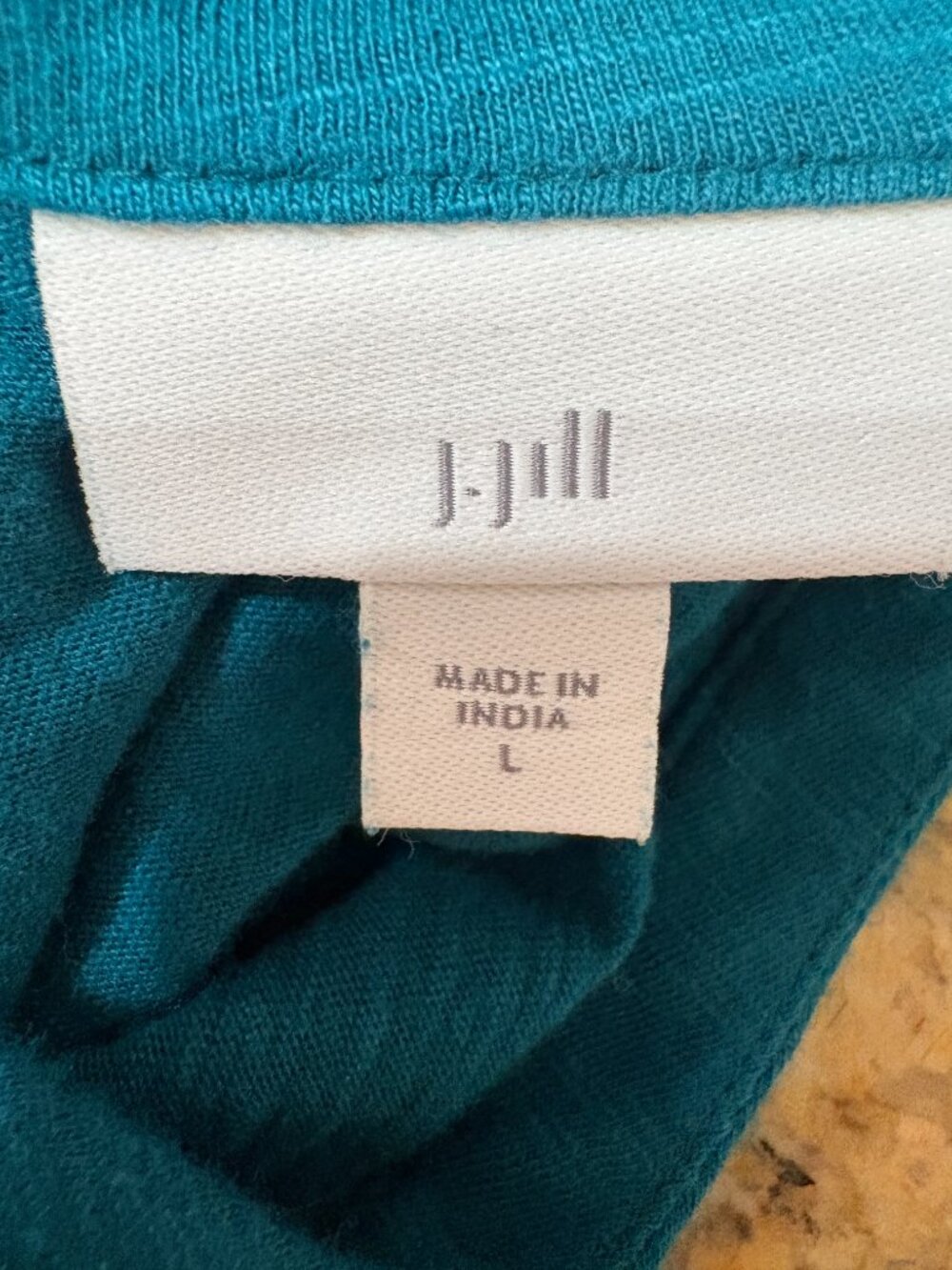 NWOT J. Jill Teal V-Neck Henley Slub Knit Lightweight Top Sz L - Picture 3 of 6